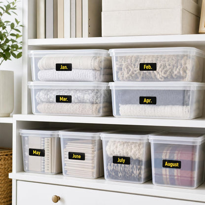 200 Pcs Kitchen Pantry Label Stickers, Black Preprinted Food Storage Jar Labels Self-Adhesive PVC Waterproof Spice and Pantry Organization Stickers for Containers, 0.75 x 1.58 Inch