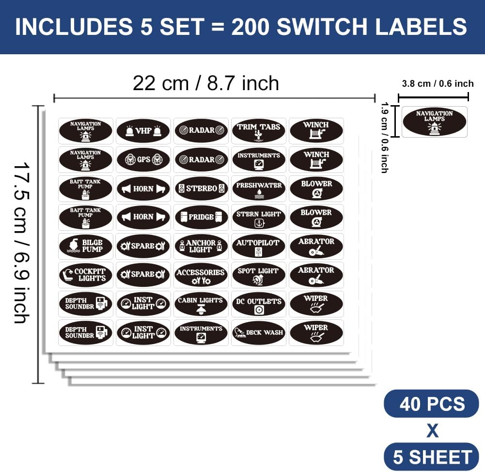 200 Pcs Kitchen Pantry Label Stickers, Black Preprinted Food Storage Jar Labels Self-Adhesive PVC Waterproof Spice and Pantry Organization Stickers for Containers, 0.75 x 1.58 Inch