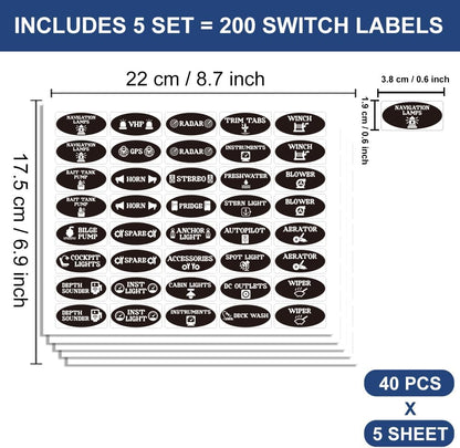 200 Pcs Kitchen Pantry Label Stickers, Black Preprinted Food Storage Jar Labels Self-Adhesive PVC Waterproof Spice and Pantry Organization Stickers for Containers, 0.75 x 1.58 Inch