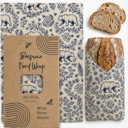 14x55 Inch Beeswax Wrap Roll for Food, Cut to Size Paper