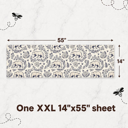 14x55 Inch Beeswax Wrap Roll for Food, Cut to Size Paper