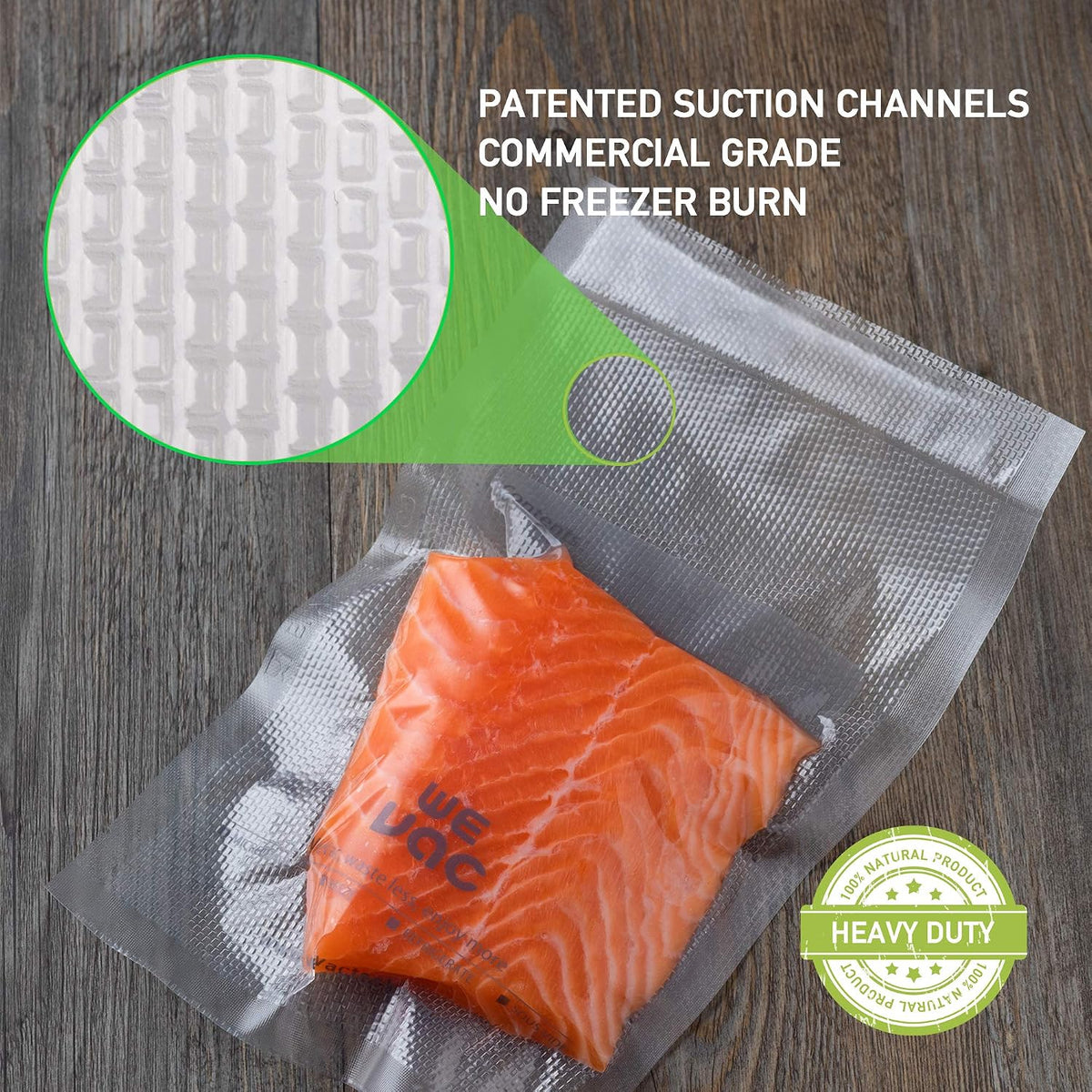 Vacuum Sealer Bags 8x12" 100 Quart for Food Saver Vacuum Seal machine