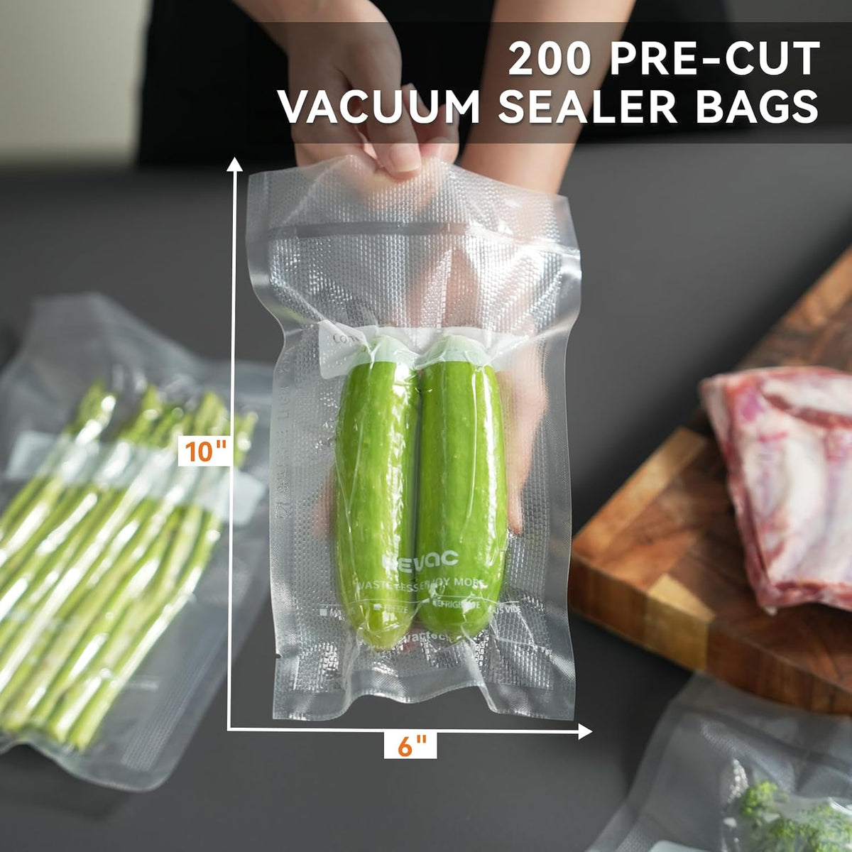 Vacuum Sealer Bags 8x12" 100 Quart for Food Saver Vacuum Seal machine