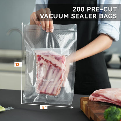 Vacuum Sealer Bags 8x12" 100 Quart for Food Saver Vacuum Seal machine