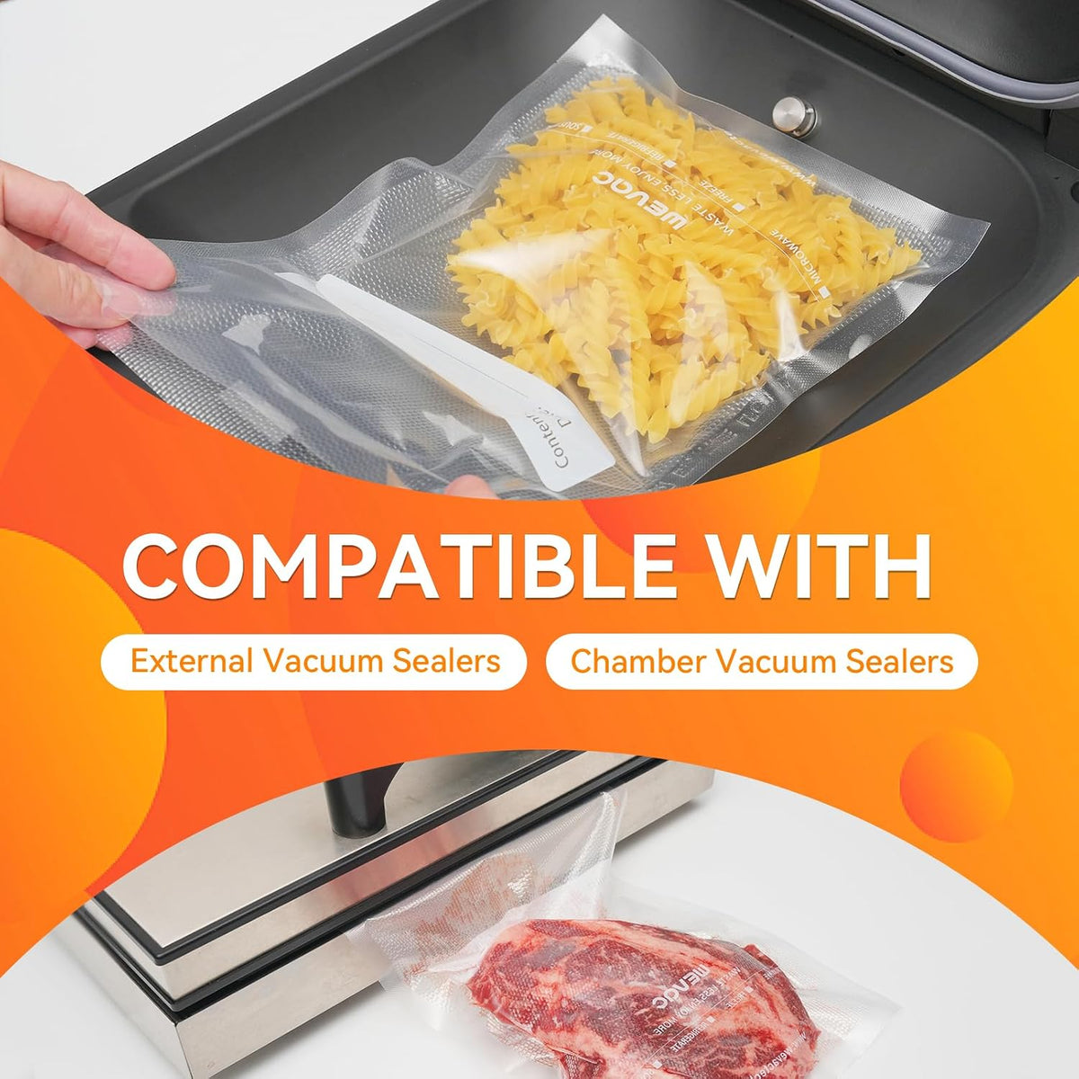 Vacuum Sealer Bags 8x12" 100 Quart for Food Saver Vacuum Seal machine