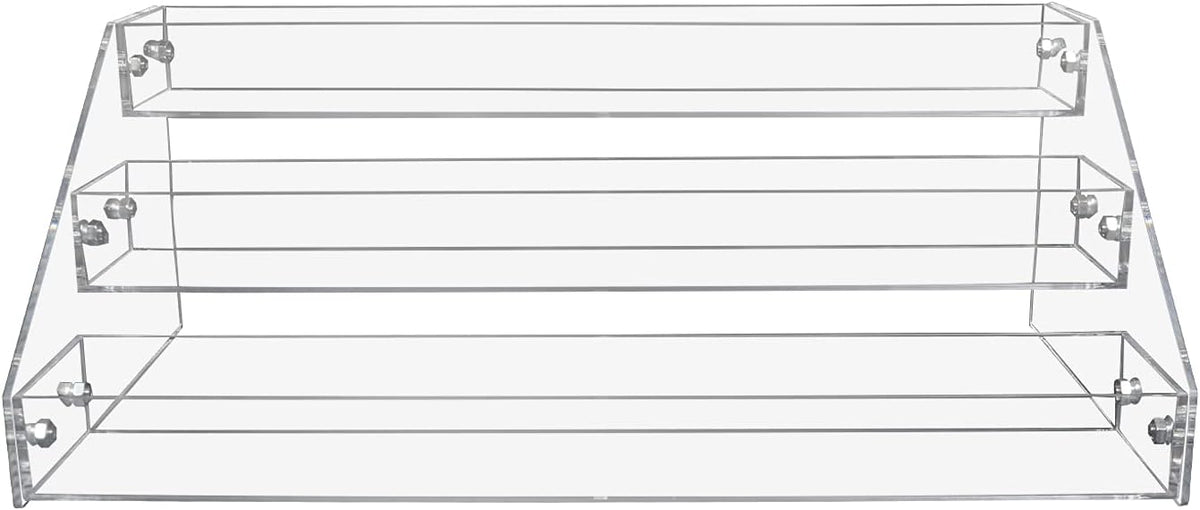 Widen Tiered Spice Rack, Seasoning Organizer, Clear Acrylic Vertical Shelves Can Organizer for Countertop, Cabinet, Pantry, Kitchen Organization and Storage - 4 Tier