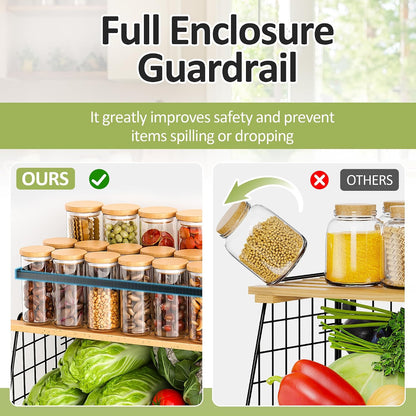 Magnetic Shelf for Fridge: Fruit Potato and Onion Storage Bin - Magnetic Spice Rack for Refrigerator & Kitchen Counter - Pantry Organizers and Storage