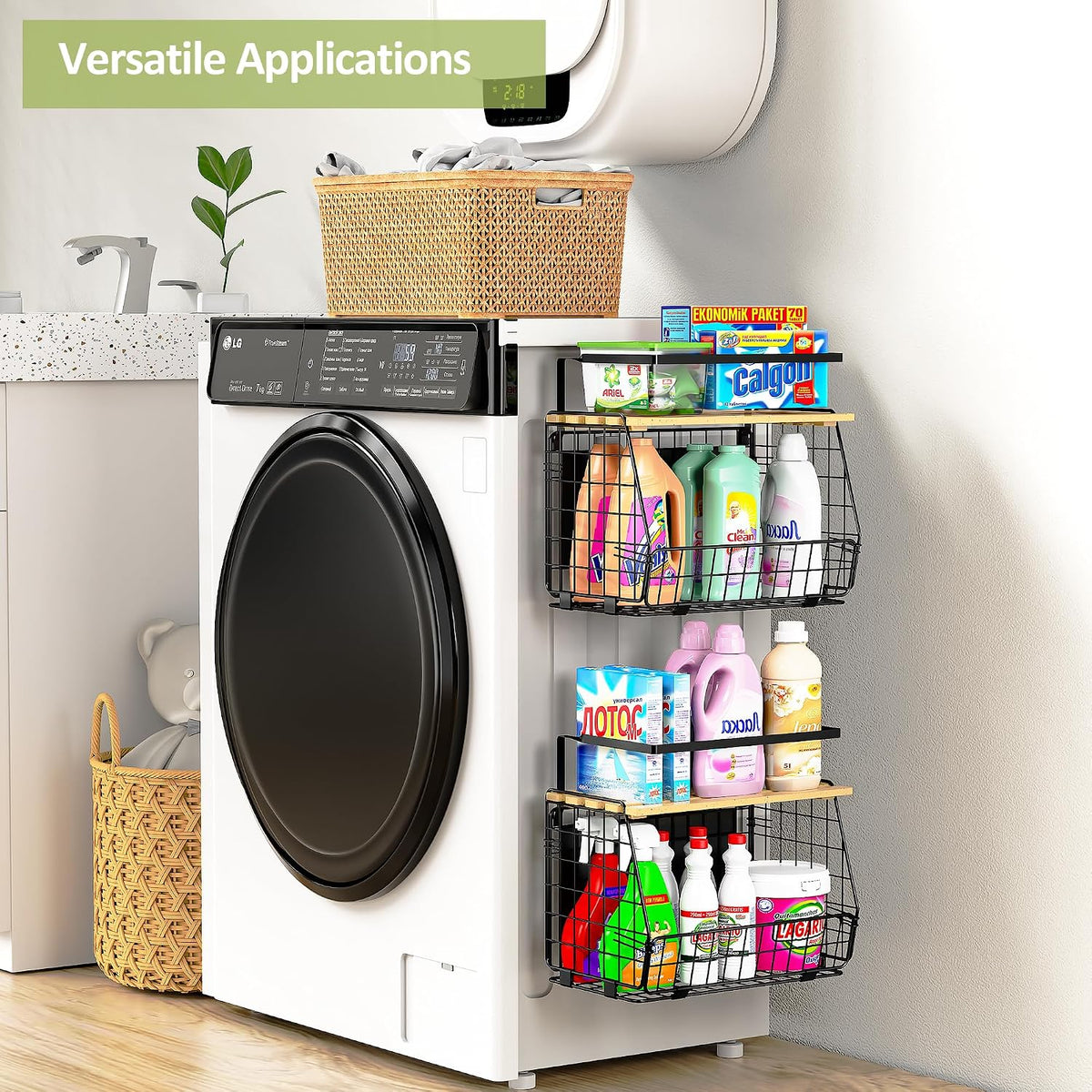 Magnetic Shelf for Fridge: Fruit Potato and Onion Storage Bin - Magnetic Spice Rack for Refrigerator & Kitchen Counter - Pantry Organizers and Storage