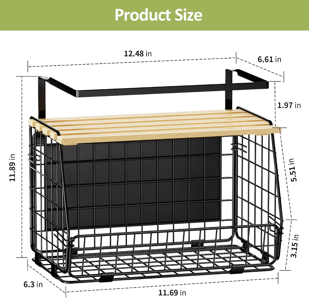Magnetic Shelf for Fridge: Fruit Potato and Onion Storage Bin - Magnetic Spice Rack for Refrigerator & Kitchen Counter - Pantry Organizers and Storage