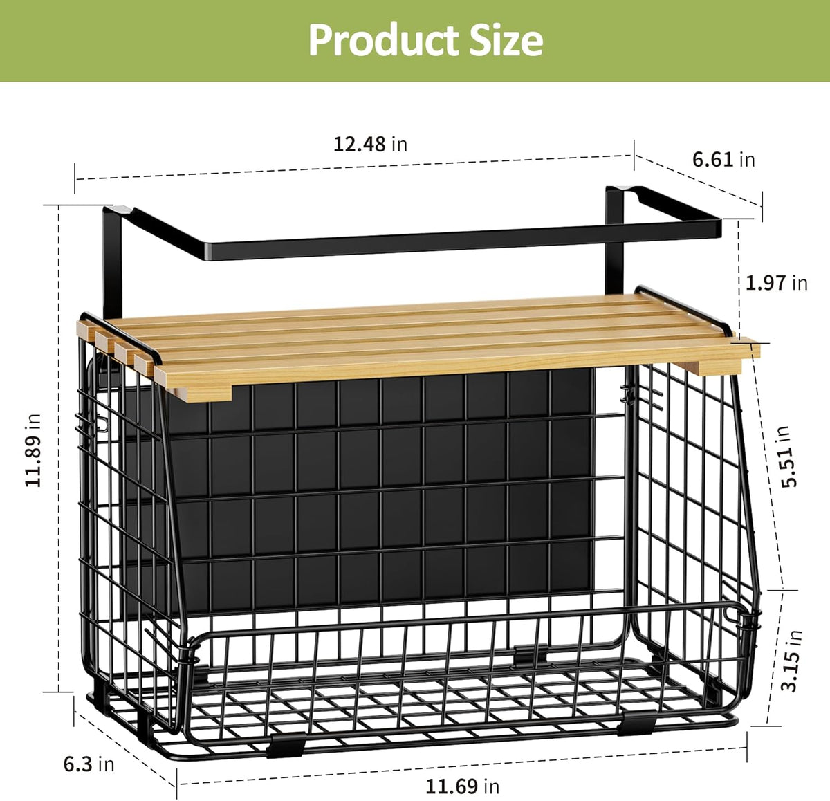 Magnetic Shelf for Fridge: Fruit Potato and Onion Storage Bin - Magnetic Spice Rack for Refrigerator & Kitchen Counter - Pantry Organizers and Storage