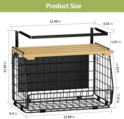 Magnetic Shelf for Fridge: Fruit Potato and Onion Storage Bin - Magnetic Spice Rack for Refrigerator & Kitchen Counter - Pantry Organizers and Storage
