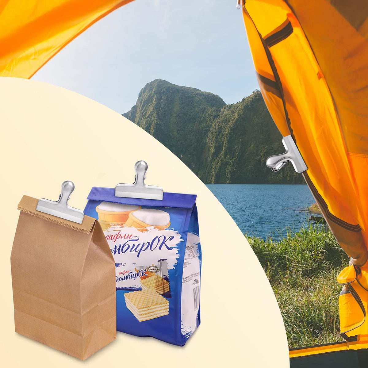 Bag Clips, Stainless Steel Chip, Chip Clips Food Clip, Heavy Duty Air Tight Seal Kitchen Clip Snack Food Bag Clamp