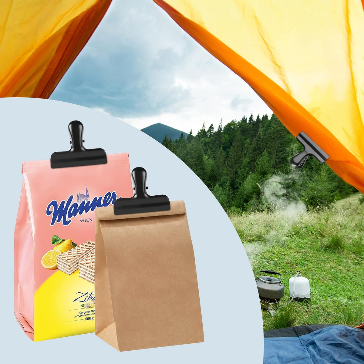 Bag Clips, Stainless Steel Chip, Chip Clips Food Clip, Heavy Duty Air Tight Seal Kitchen Clip Snack Food Bag Clamp