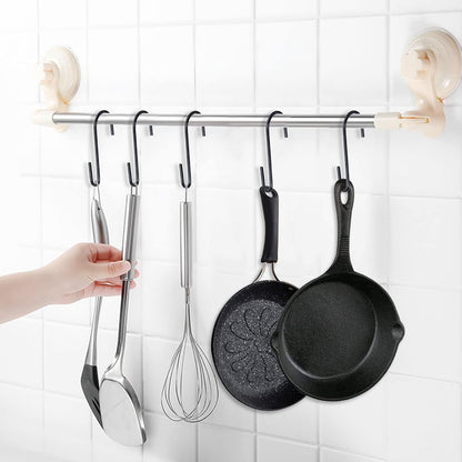 30 Pack 2.4 inches S Hooks for Hanging on Wire Shelves, Black S Shaped Hanging Hooks Hangers Pan Holder Pot Wire Rack Hooks for Kitchenware Spoons Pans Pots Utensils Jeans Bags Towels Plants