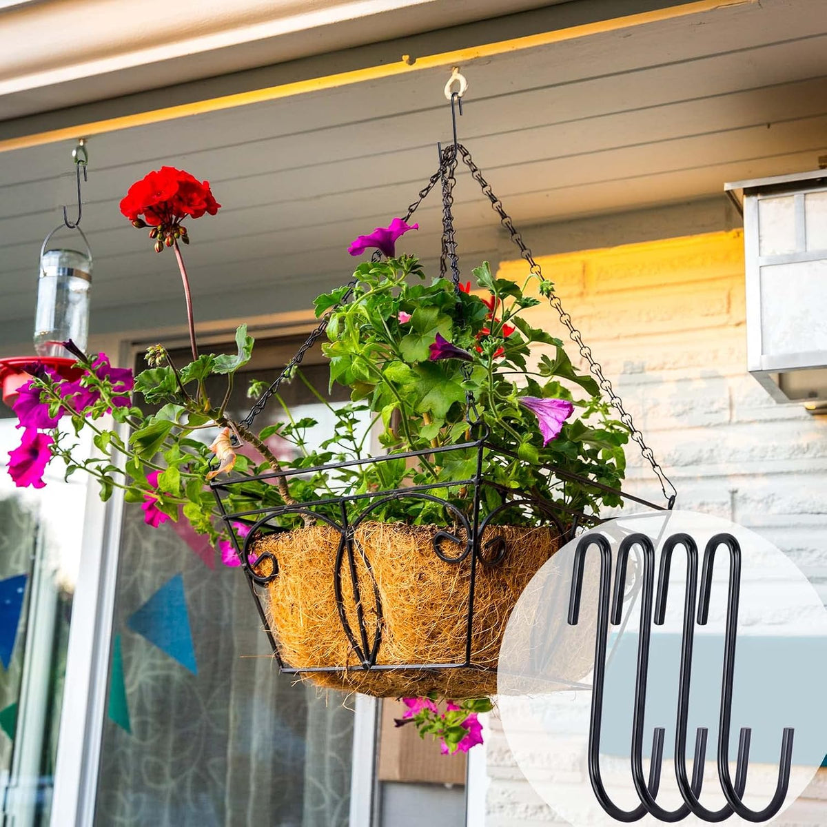30 Pack 2.4 inches S Hooks for Hanging on Wire Shelves, Black S Shaped Hanging Hooks Hangers Pan Holder Pot Wire Rack Hooks for Kitchenware Spoons Pans Pots Utensils Jeans Bags Towels Plants