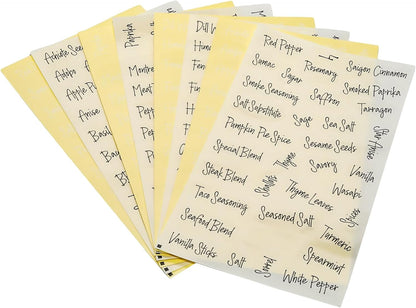 276 Pcs Spice Jars with Label Spice Labels Spice Jar Labels Spice Labels Stickers Pantry Labels Black& White Labels Clear Stickers