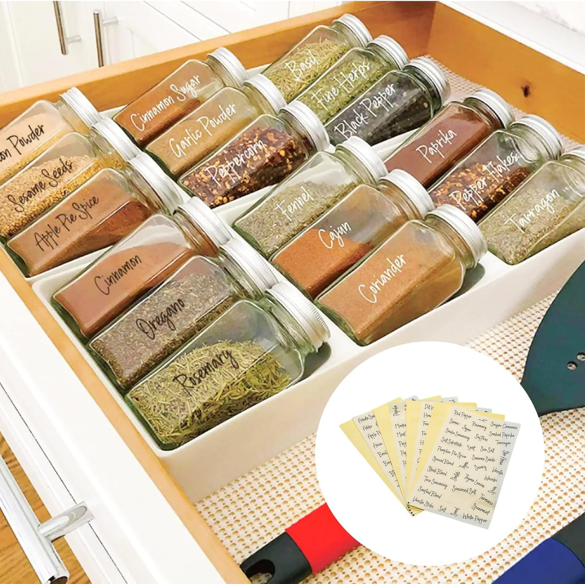 276 Pcs Spice Jars with Label Spice Labels Spice Jar Labels Spice Labels Stickers Pantry Labels Black& White Labels Clear Stickers