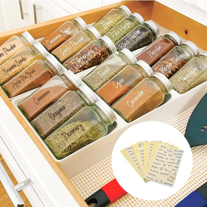 276 Pcs Spice Jars with Label Spice Labels Spice Jar Labels Spice Labels Stickers Pantry Labels Black& White Labels Clear Stickers