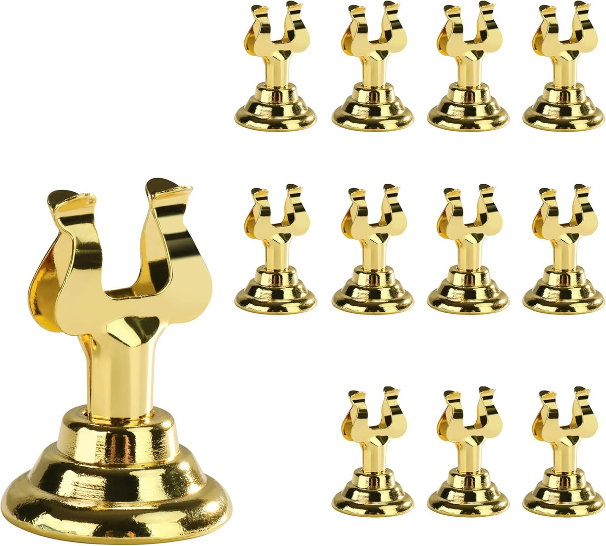 Triton Harp Clip Style Place Card / Table Number Holder, 1.5 Inch, Silver, Set of 12