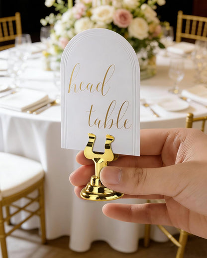Triton Harp Clip Style Place Card / Table Number Holder, 1.5 Inch, Silver, Set of 12