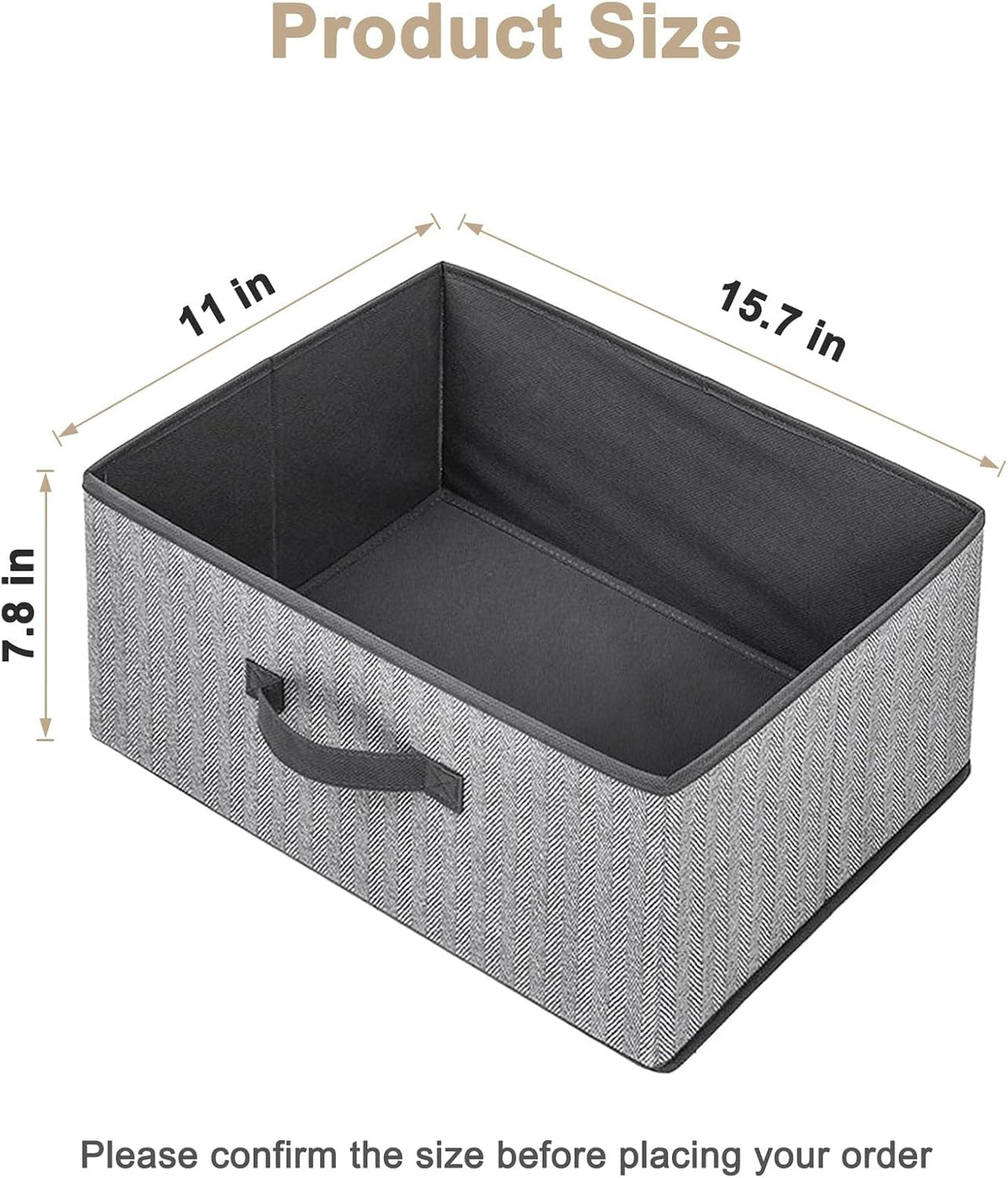 Storage Baskets, 11-Inch Woven Fabric Bins, Storage Cubes with Reinforced Handles, Organizer Bins for Closet Shelves, Foldable, for Toys, Clothes, Natural Beige (3PCS/Beige-11*11*7.8inch)