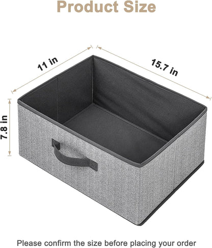 Storage Baskets, 11-Inch Woven Fabric Bins, Storage Cubes with Reinforced Handles, Organizer Bins for Closet Shelves, Foldable, for Toys, Clothes, Natural Beige (3PCS/Beige-11*11*7.8inch)