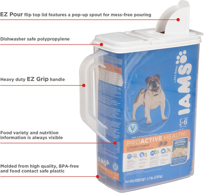 Buddeez Airtight Pet Food Storage Container - 50 QT/50 LB Capacity Dog Food Storage Container - Cat Food Container, Bird Seed Storage Container, Rolling Storage Bin, Air Tight with Handle & Scoop