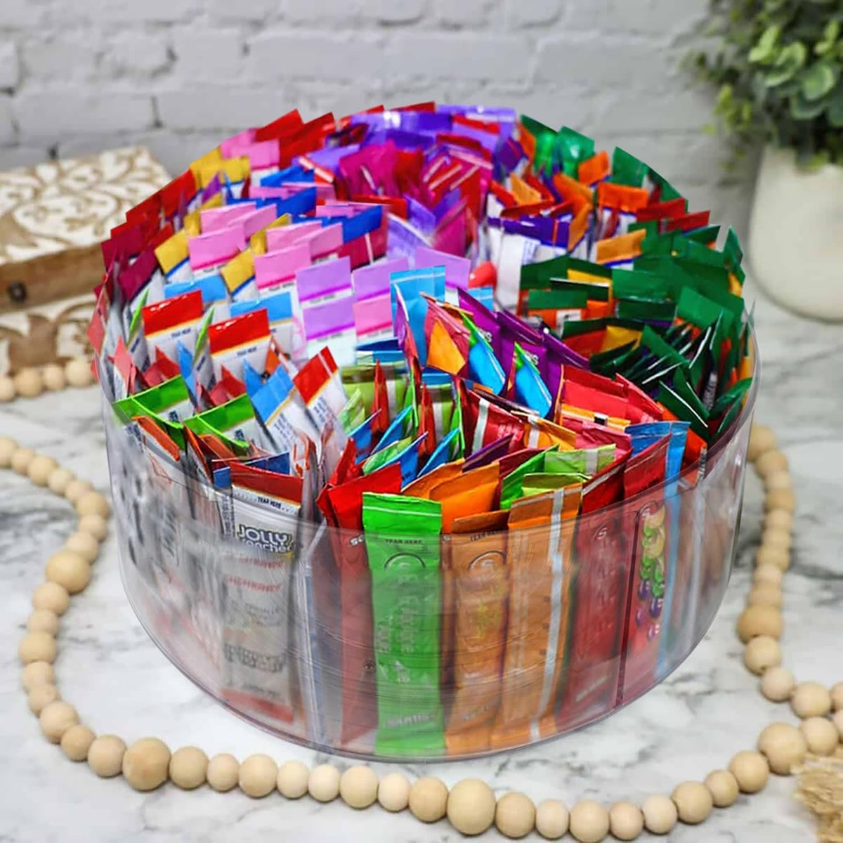 Drink Packet Organizer For Powdered Drink Mix,Powder Packet,Water Packet,Water Flavor Packet,Lazy Susan Organizer Rotating Holder for Drink Mix Necessities（Square）