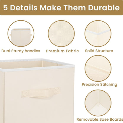 Criusia Large Storage Cubes, 13x13 Cube Storage Bins (Set of 10), Fabric Collapsible Storage Bins with Dual Handles, Foldable Cube Baskets for Shelf, Closet Organizers and Storage Box (Grey)