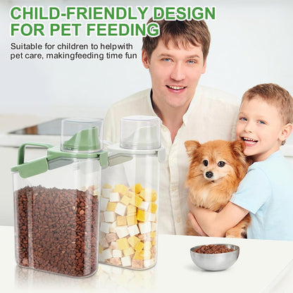 TBMax Rice Container Cereal Storage Container 2 Pack 5 Lbs, Kitchen Pantry Dry Food Storage Holder with Easy-Pouring Spout & Handy Cup, Small Pet Dog Cat Food Dispenser for Daily Feeding -Grey