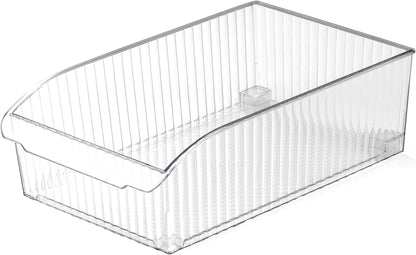 BINO | Plastic Storage Bins with Wheels, X-Large | THE ROLLER COLLECTION | Clear Storage Bins for Organization | Clear Containers for Pantry Fridge & Freezer Organizer Bin Cabinet & Pantry Organizers