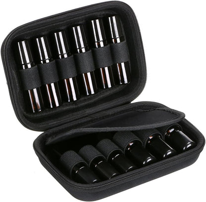 Hipiwe Hard Shell Essential Oil Carrying Case Holds 12 Bottles (Can hold 5ml, 10ml, &10ml Rollers) Travel Size Essential Oils Bag Organizer Perfect for Essential Oils Bottle (Purple)