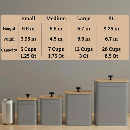 Kitchen Canisters for Countertop Set of 4 with Customizable Chalkboard Labels & Marker Pen - Big Iron Kitchen Canisters with Airtight Lids - Black Canister Set - Flour and Sugar Containers Farmhouse