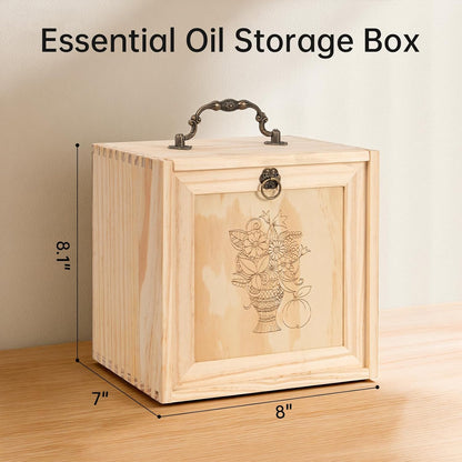 TORIBIO Essential Oil Storage Box for 60 Bottles, Wooden Essential Oils Holder Organizer Holds 5-30ml for Young Living & Doterra Bottles