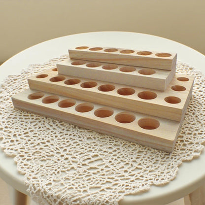Essential Oil Display Stand 4 Tier Essential Oil Holder Solid Wood Essential Oil Rack for 24 Bottles Tabletop Display Holder Bottle Organizer for 5-20ml Bottles Display for Essential Oils