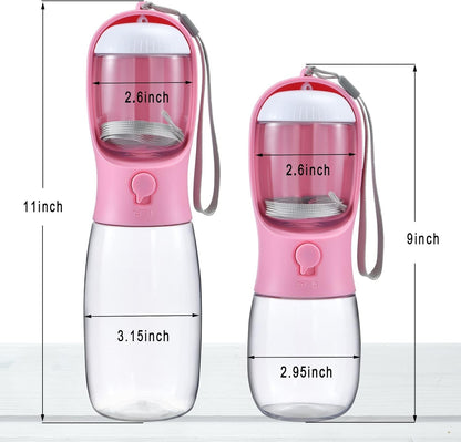Cibaabo Dog Water Bottle with Food Container, Travel Puppy Water Bowl, Portable Pet Dispenser, Girl Dog Mom Gifts Accessories Stuff Essentials Necessities for Yorkie Chihuahua Cat Walking and Hiking