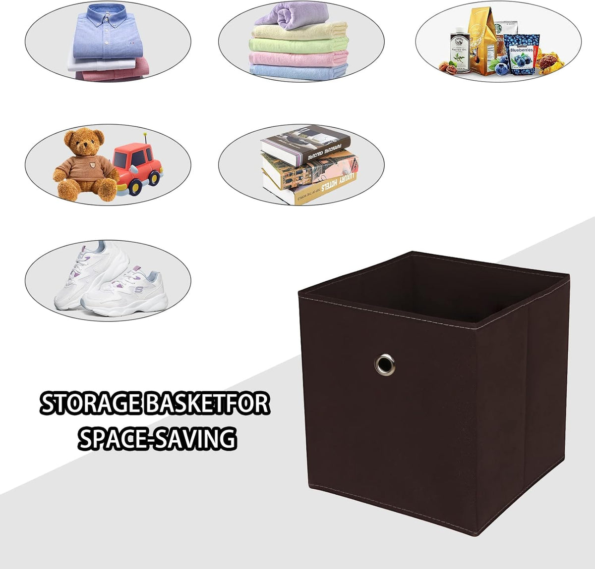 Black Foldable Storage Cubes Bins ,11 Inch Cloth Storage Cube Fabric Storage Box Cubes Organizer Baskets with Handles for Home Organizer Set of 3 (Black)