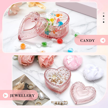 Tioncy 3 Pcs Large Body Powder Puff and Container Valentine's Day gift Powder Container with Puff Crystal Case Soft Washable Reusable Velour Face Body Glitter Wet Dry Makeup (Classic,Clear)