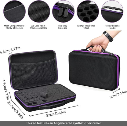 Essential Oil Storage Organizer,60 Bottle Essential Oils Case, Essential Oils Holders Organizer Essential Oil Bag Holds 5- 15ml Oils Bottle,Compatible with do Terra,Young Living,Vallejo,Army Painter