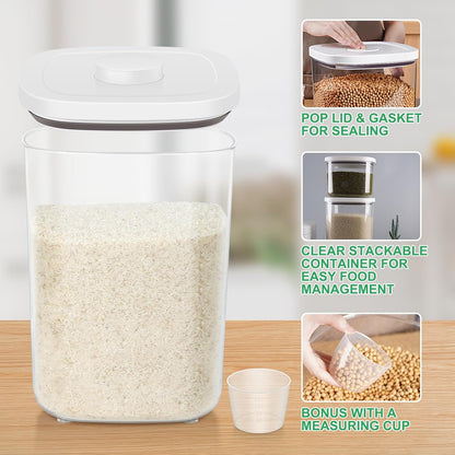 TBMax Rice Flour Storage Container with Automatic Flip-up Lid 25 Lbs | 12.68 Qt, Tall and Narrow Food Storage Flour Bin for Kitchen Pantry Organization, Pet Dog Cat Food Storage Container