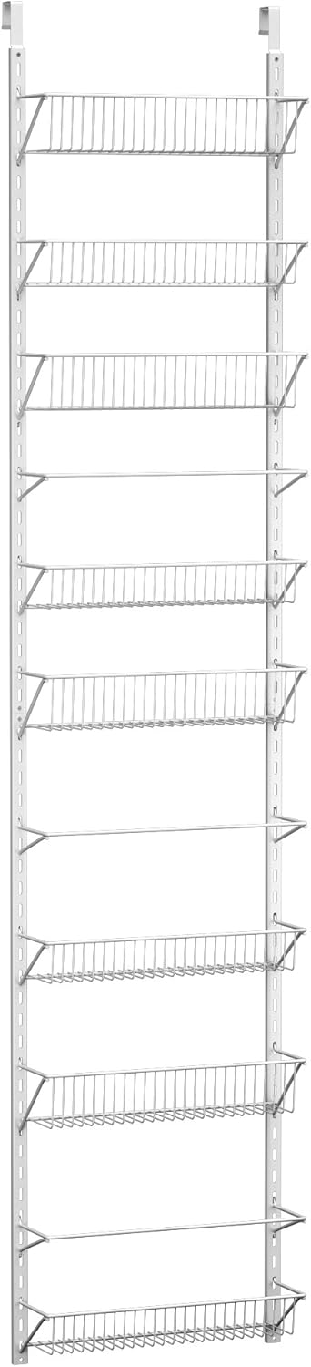 Home-Complete Pantry Over The Door Spice and Jar Rack Organizer - Great Storage Space for Cabinets and Kitchen - Wall Mounted 8 Tier Shelves