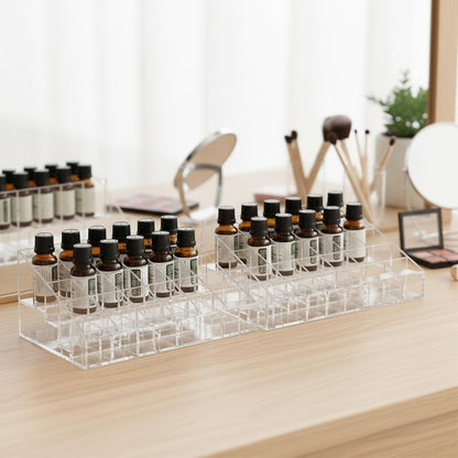 24Slots Essential Oil Holder，Plastics Essential Oil Storage,for Bottles Perfumes and Nail Polish Shelf，Essential Oil Organizer,Makeup Storage Rack