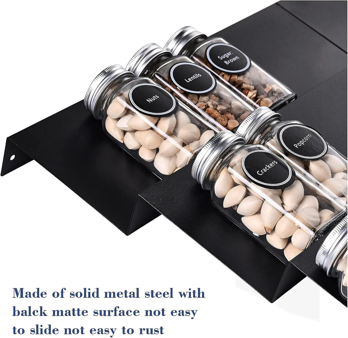 Mulush Bamboo Spice Rack Tray - Spice Drawer Organizer for Kitchen Cabinets Storage and Organization (Jars Not Included, 8 Individual Pieces, Not Adjustable)