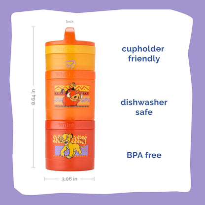 Whiskware Bluey Stackable Snack Containers for Babies, Toddlers, and Kids, 3 Stackable Snack Cups for School and Travel, Cupholder Friendly, Bluey and Bingo! Let’s Do This!