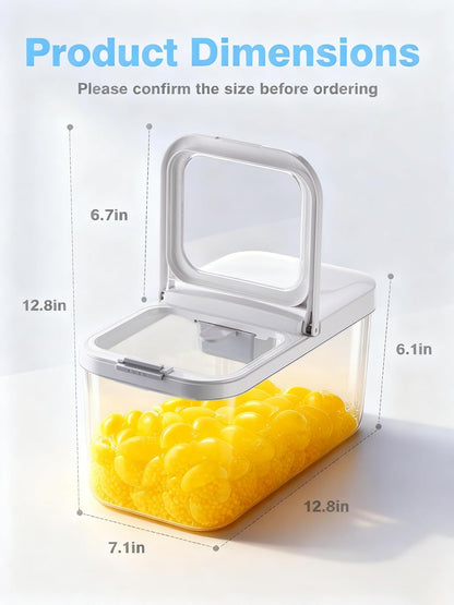 LivLab Mker Laundry Detergent Dispenser with One-Press Lid,Clear PET Powder container with Measuring Cup, Pods container 5.5L/12Lbs/200oz(270 Pods)