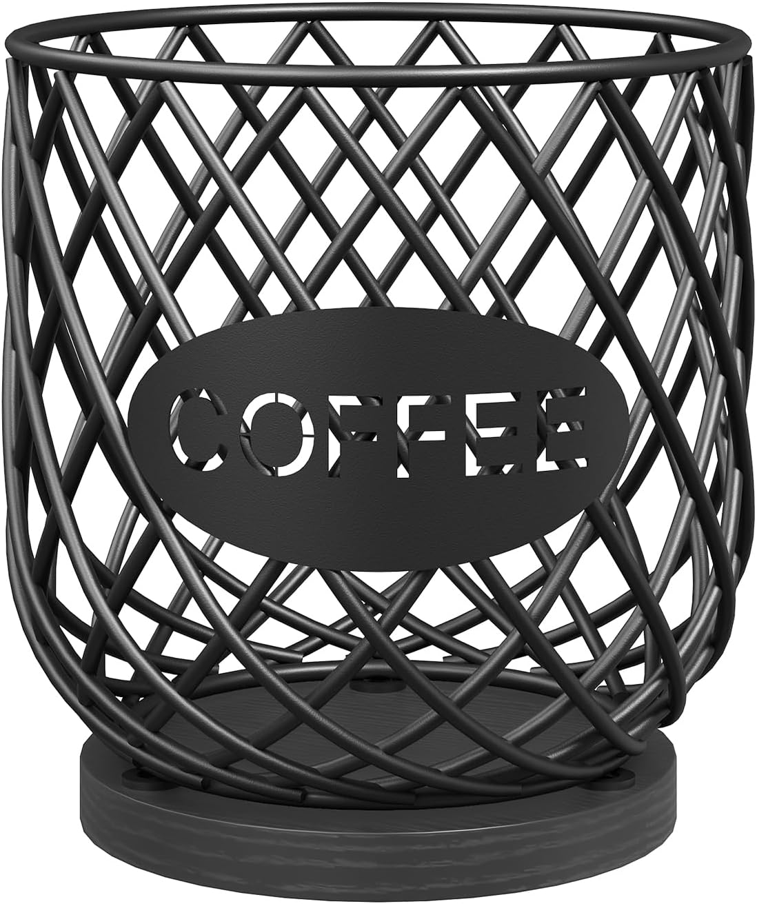 YATINEY Coffee Pod Holder Organizer, Holder for K Cup, Large Capacity Coffee Pod Basket, Versatile Coffee Capsule Storage Organizer, for Kitchen Countertop, Rustic Brown KH09BR