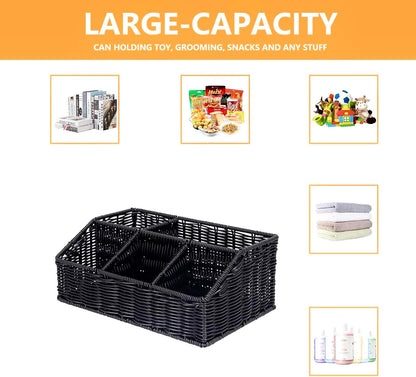 Snack Organizer with 5-Compartment Rack Snack Bar Station for Pantry Counter, Snack Storage Shelf with Removable Bins and Labels, Pantry Organizers and Storage for Kitchen or Office