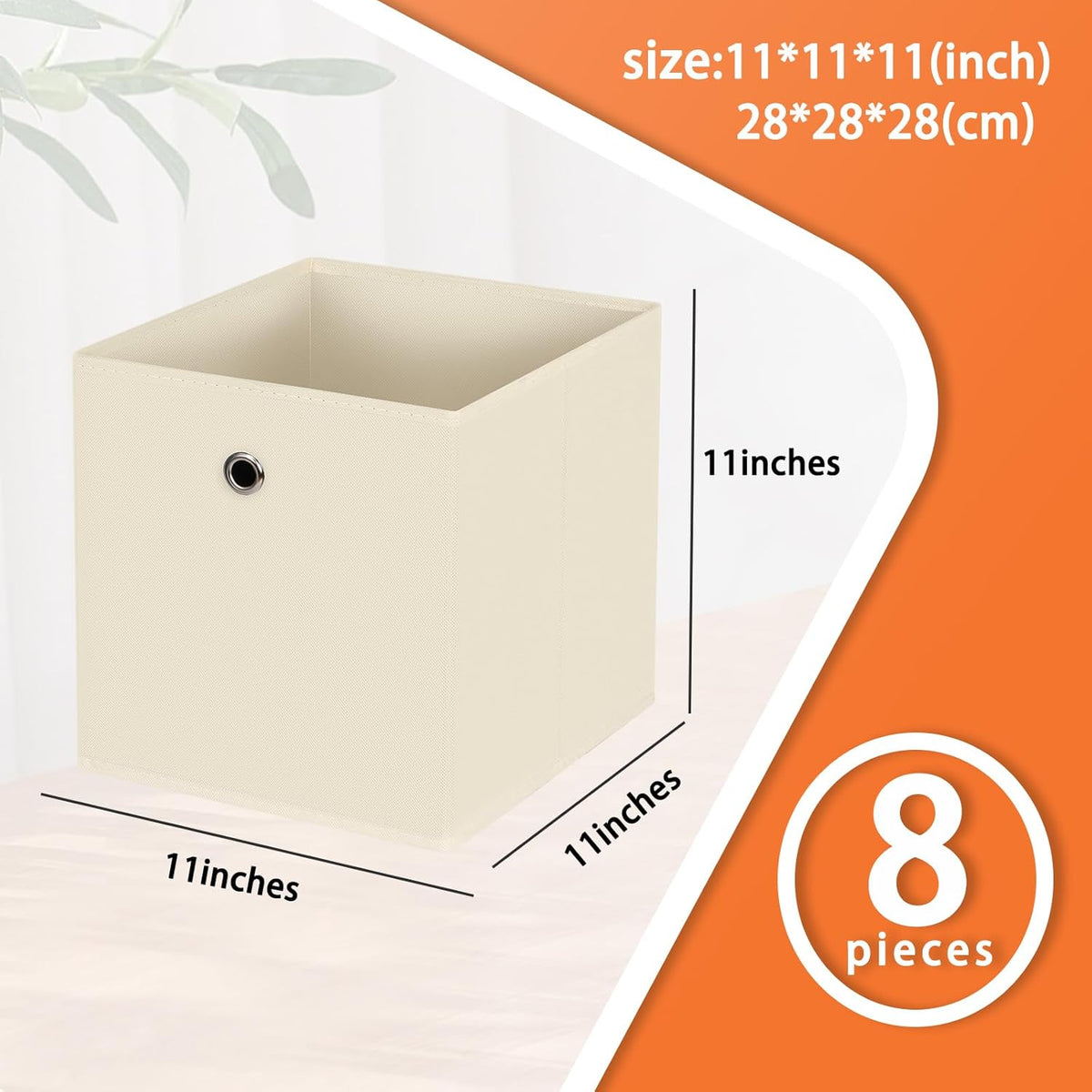 Black Foldable Storage Cubes Bins ,11 Inch Cloth Storage Cube Fabric Storage Box Cubes Organizer Baskets with Handles for Home Organizer Set of 3 (Black)