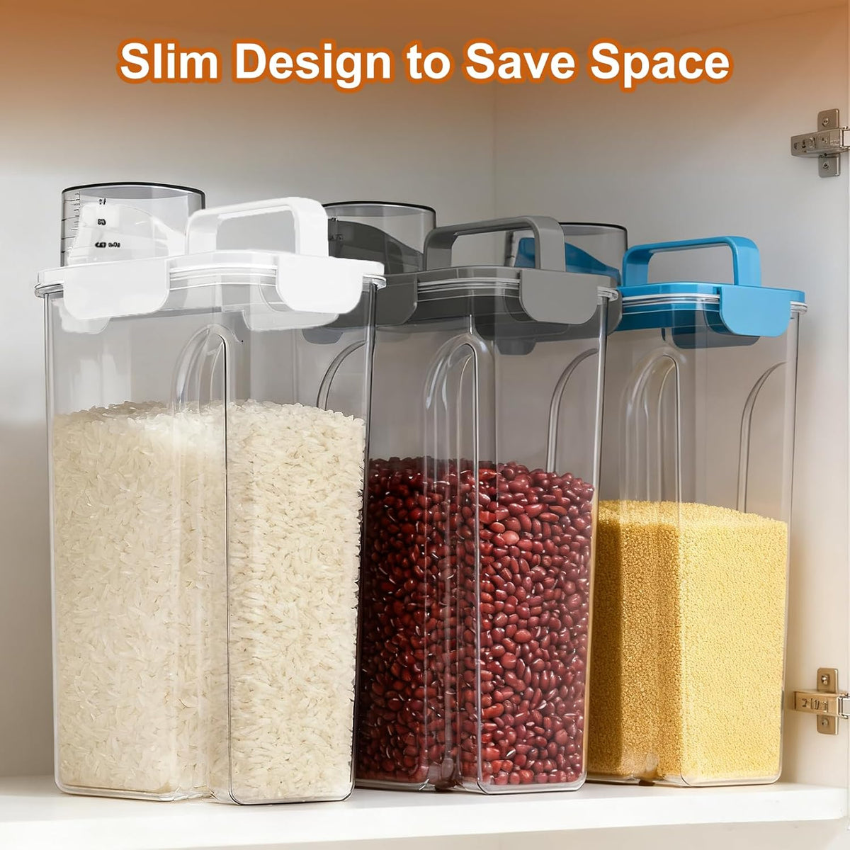 Uppetly Dog Cat Food Storage Container, 5-7Lbs Pet Food Containers, Airtight Cat Food Container with Portable Handle & Measuring Cup, Small Animal Dry Food Dispenser for Dogs, Cats and Birds