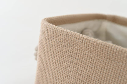 Fabric Storage Bins 12x8x5 inch [6-Pack] with Rope Handles - Decorative Baskets for Organizing